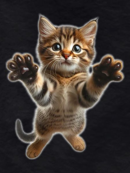 Cute jumping little cat