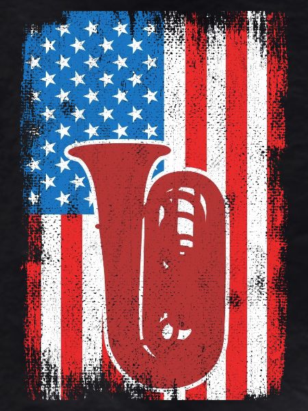 Tubaspieler US Flagge
