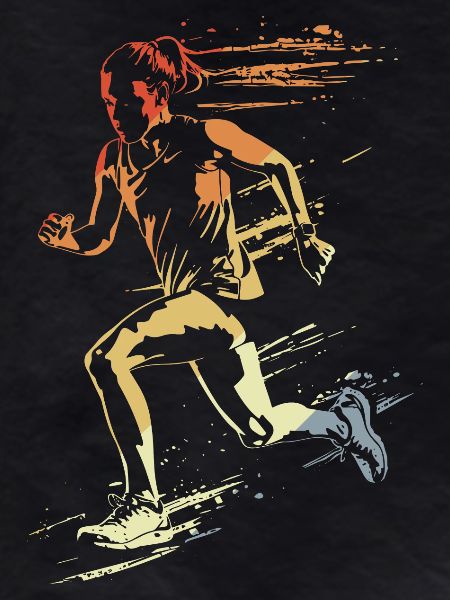 Female runner retro style
