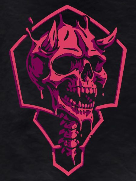 Geometric Pink Skull