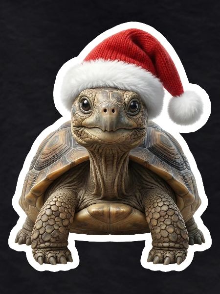 Cozy turtle celebrating slowly