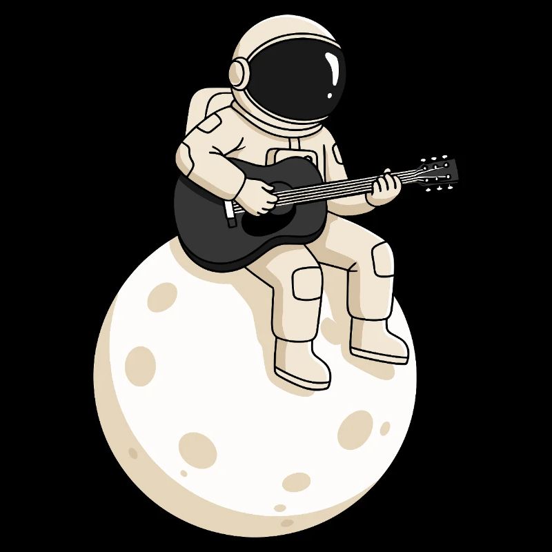 Astronaute à la guitare sur la lune, musique spatiale