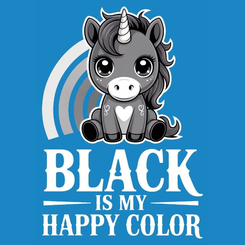 Le noir est ma licorne de couleur joyeuse