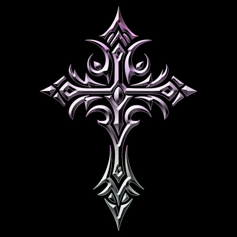 Crimson Lilac Ornate Cross