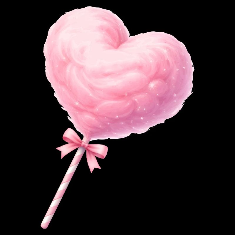 Rosa Zuckerwatte Herz Illustration  