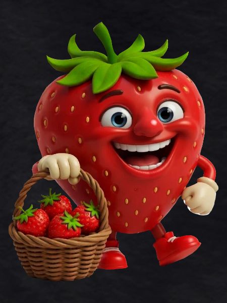 Strawberry with face