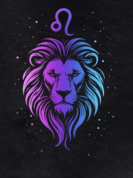 Pastel Gradient Leo Lion Design