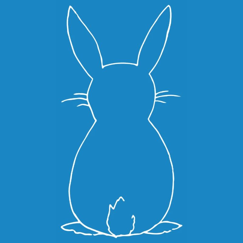 Cute Rabbit in Back View - White