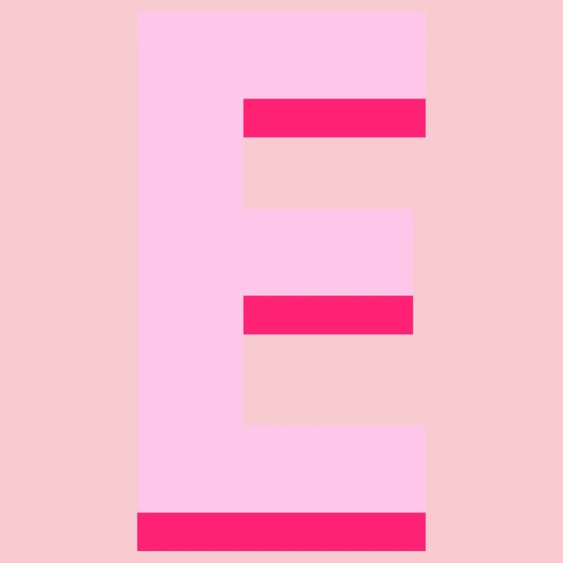 Pop und moderner rosa Buchstabe e