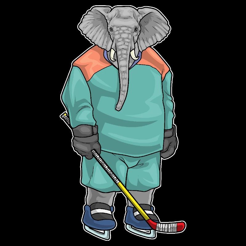 Elefant Eishockey Eishockeyschläger