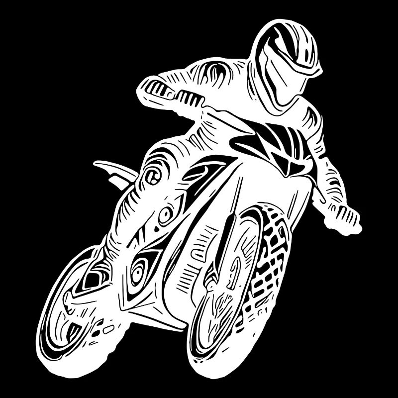 Motorcyclist Racing Off-Road Riding
