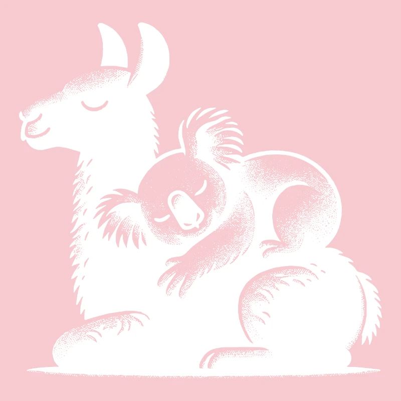 Sleeping koala on a sleeping llama