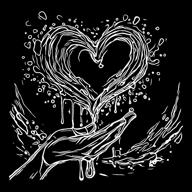 Splash Partner en forme de coeur de la main de la famille