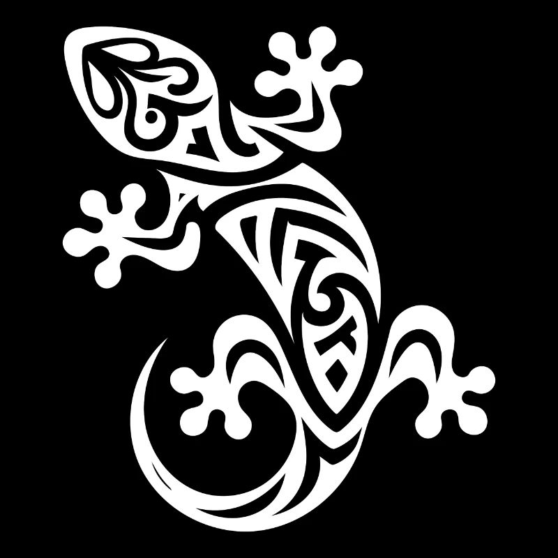 Petit gecko dans le style de tatouage tribal