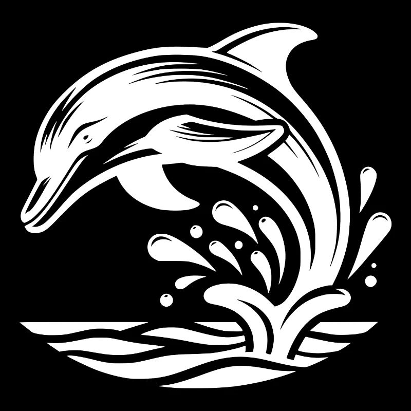 Eleganter Springender Tattoo Delfin