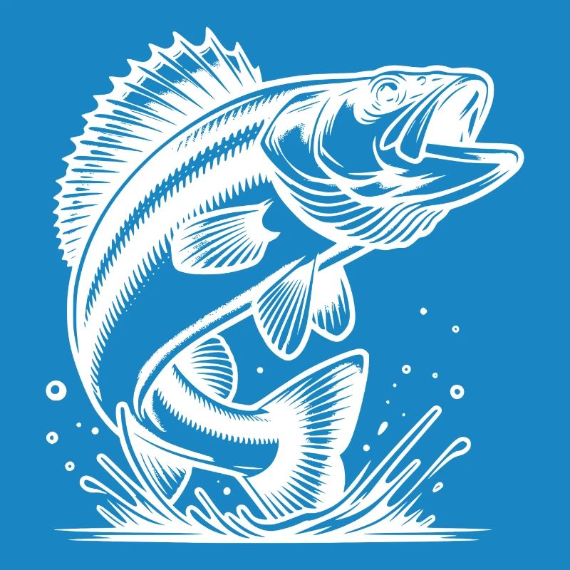 Eleganter springender Zander Raubfisch