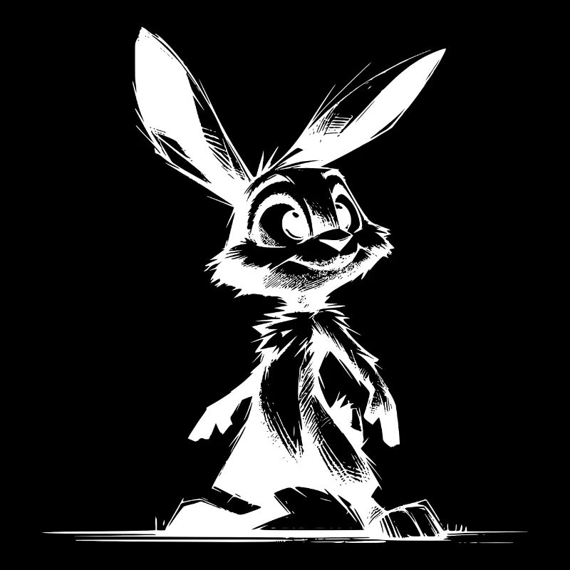 Cuddly bunny with big eyes and ears