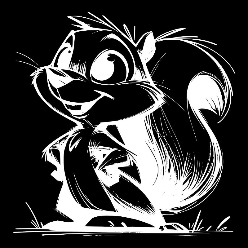 Cute Squirrel Pencil Drawing