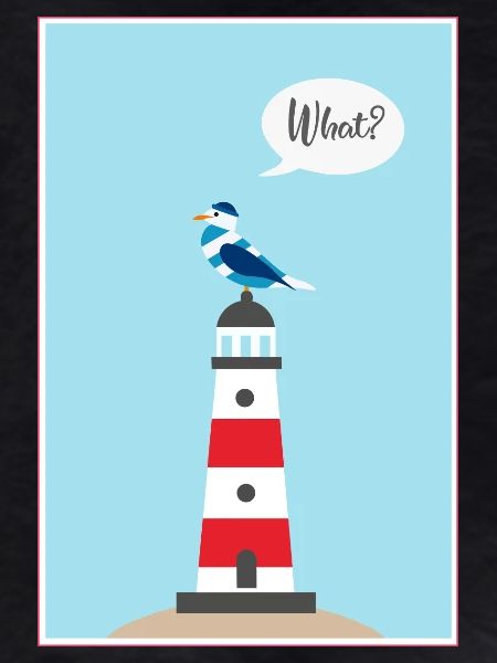 Lighthouse - Seagull - Comic - Gift