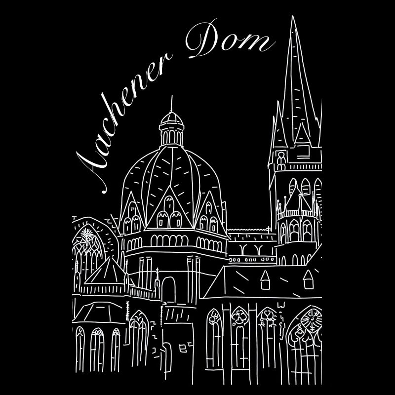 Aachen Cathedral in Germany, hand-drawn