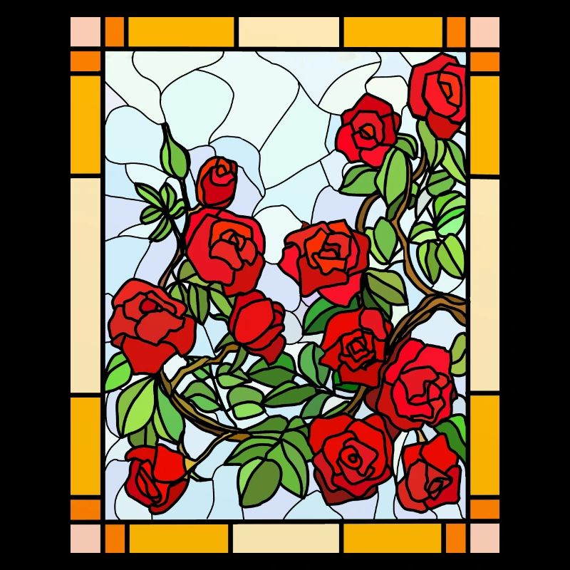Roses en vitrail