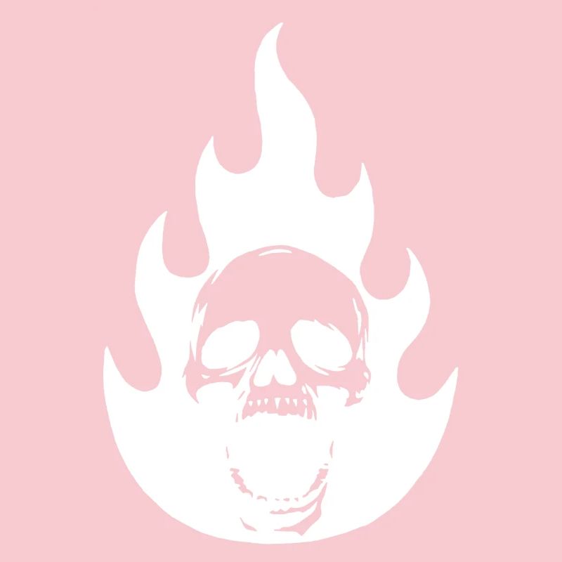Skull and white flame