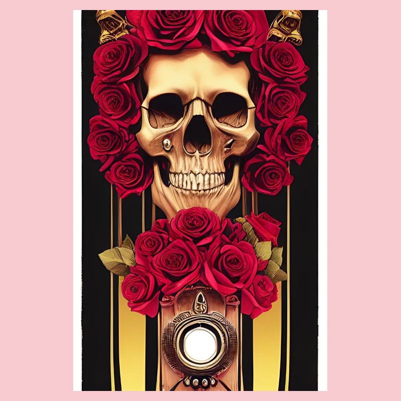 Abstract skull with roses