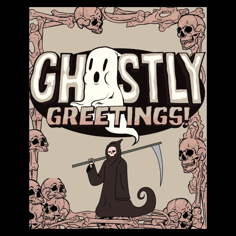 Geistlicher Sensenmann Grußdesign