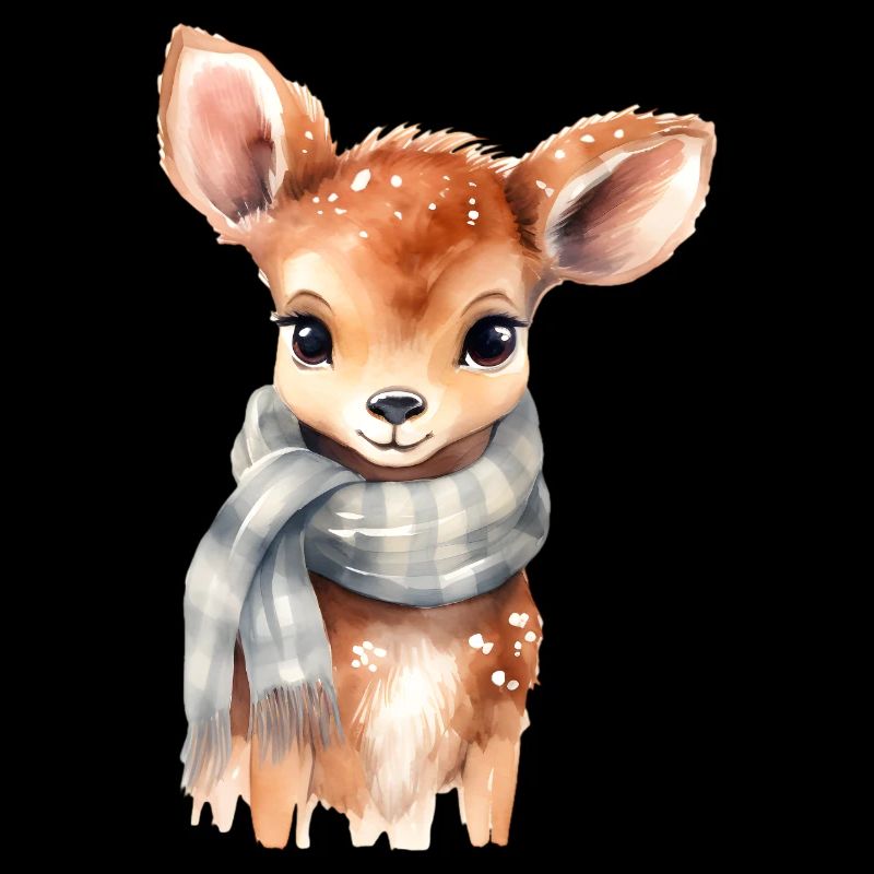 Delicate fawn with scarf