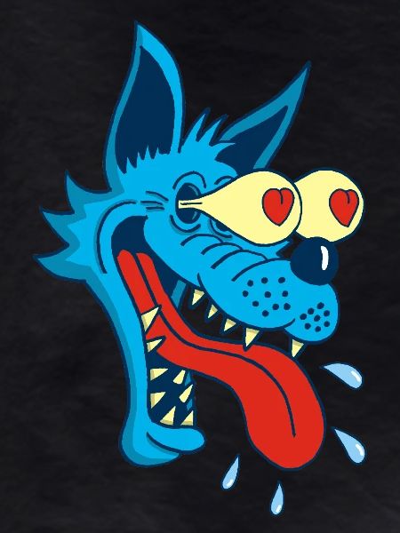 Cartoon Wolf in Love
