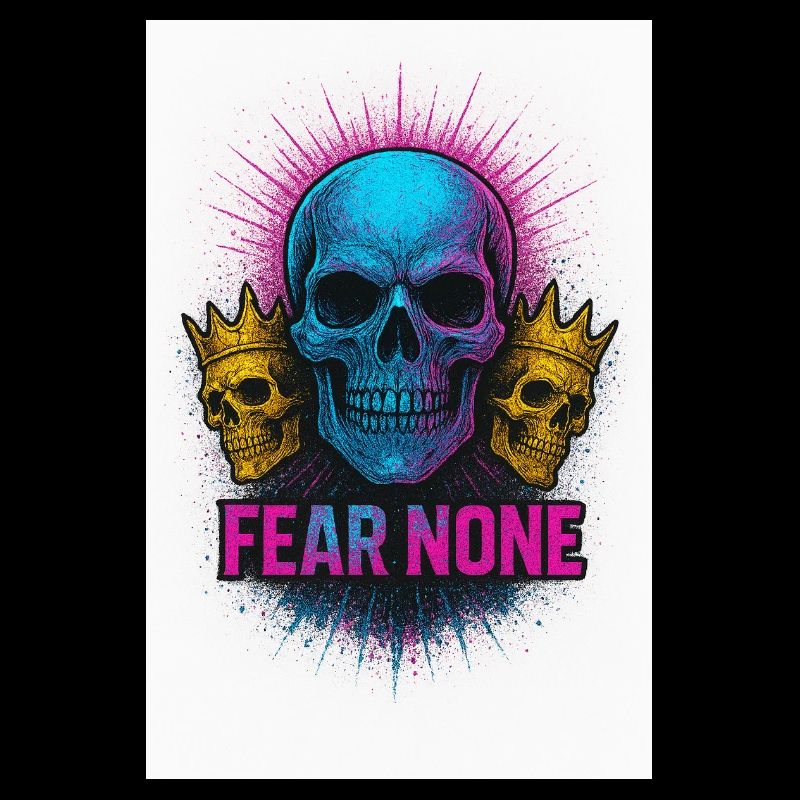Bold Skull with Crowns Ink Design