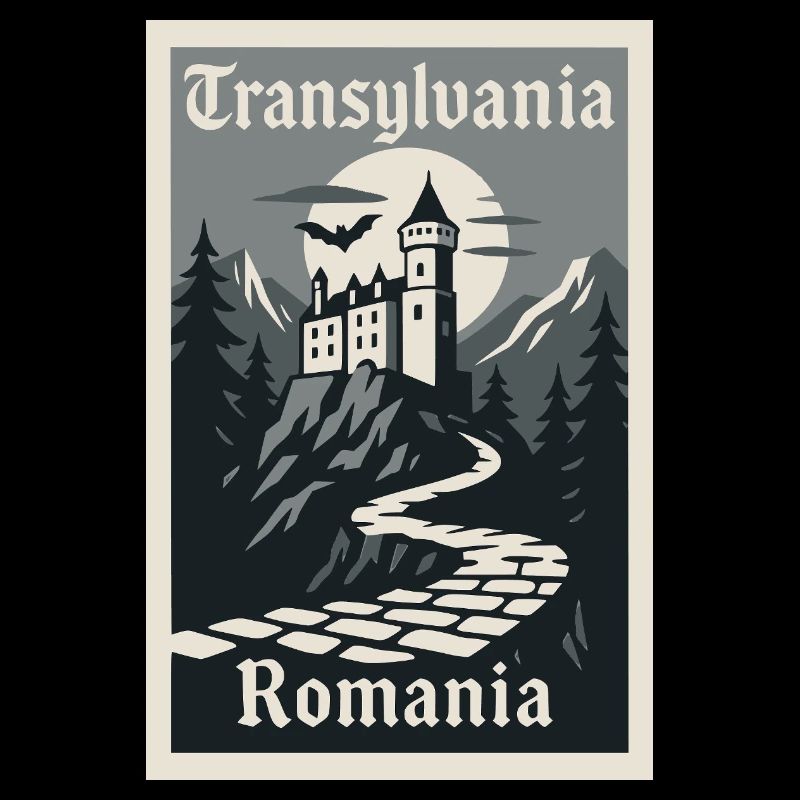 Affiche rétro souvenir vintage de Transylvanie