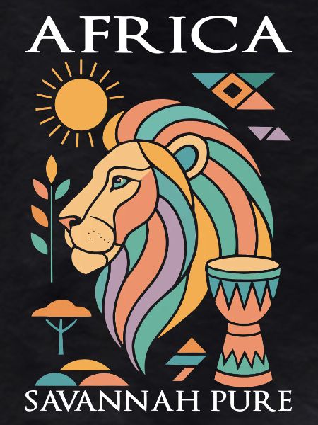Lion Africa in pastel