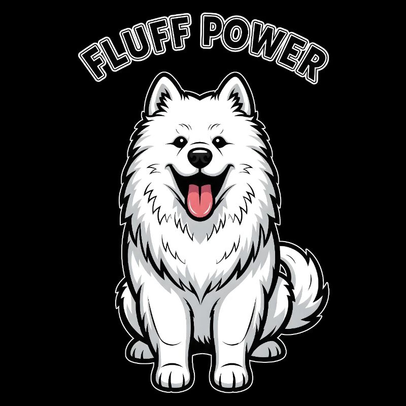 Samoyède Fluff Puissance Mignon Moelleux