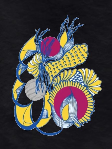 Colourful spiral of flowers