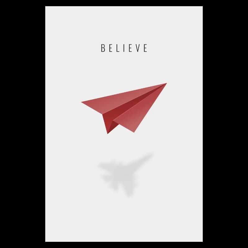 crois avec un avion en papier