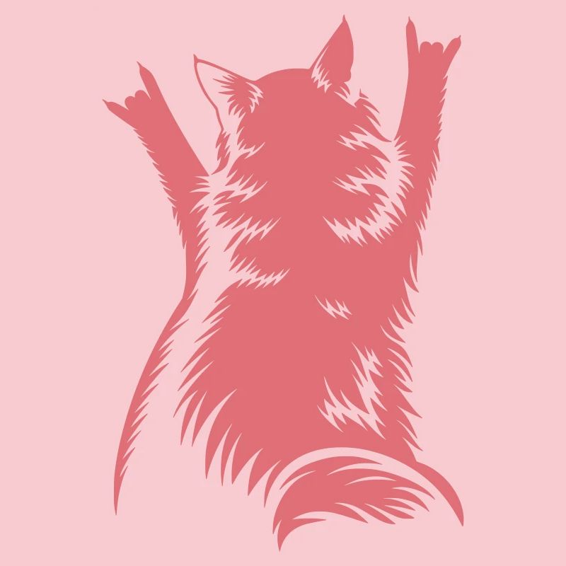 Rock Cat Back View – Devil Horns