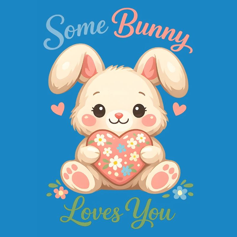 Cute Easter bunny with colorful egg