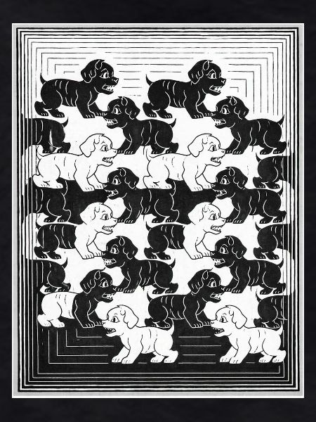 Dachshund Puppies in Monochrome Pattern