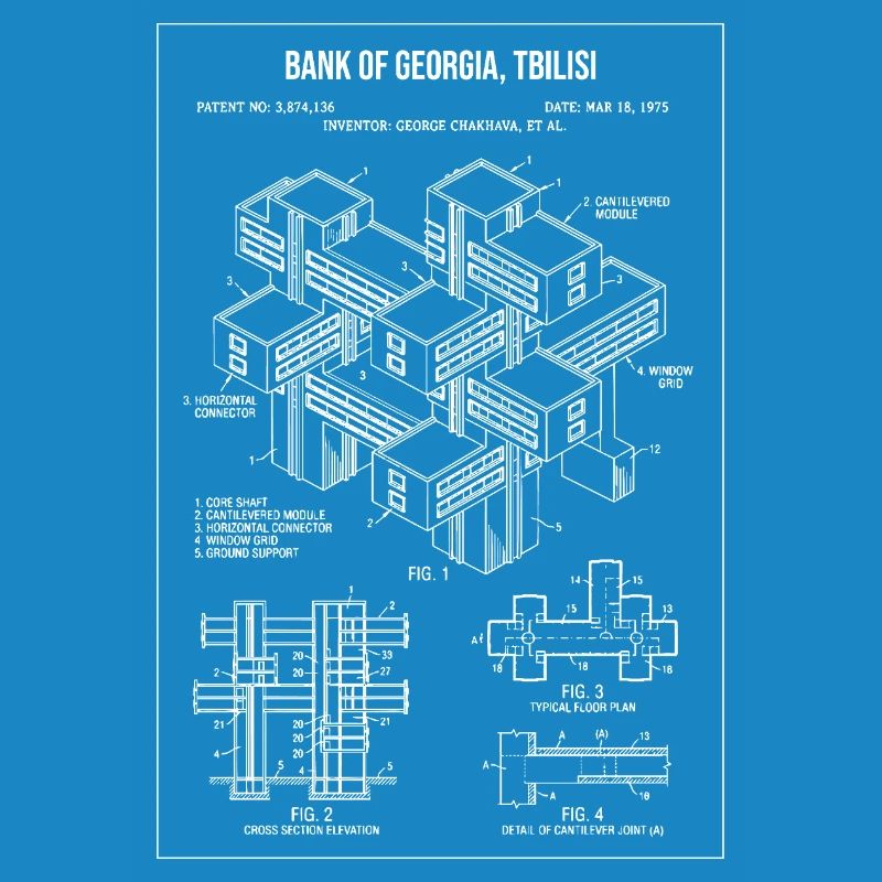 Conception du plan de la Banque de Géorgie à Tbilissi