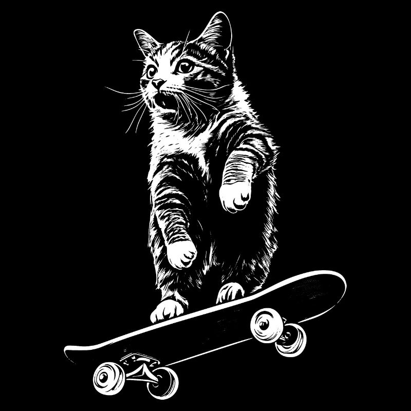 Cat Skateboard Skater