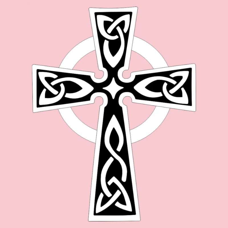 Weißes keltisches oder keltisches Kreuz