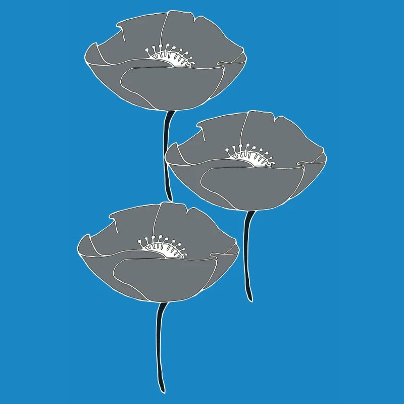 mohnblumen grau