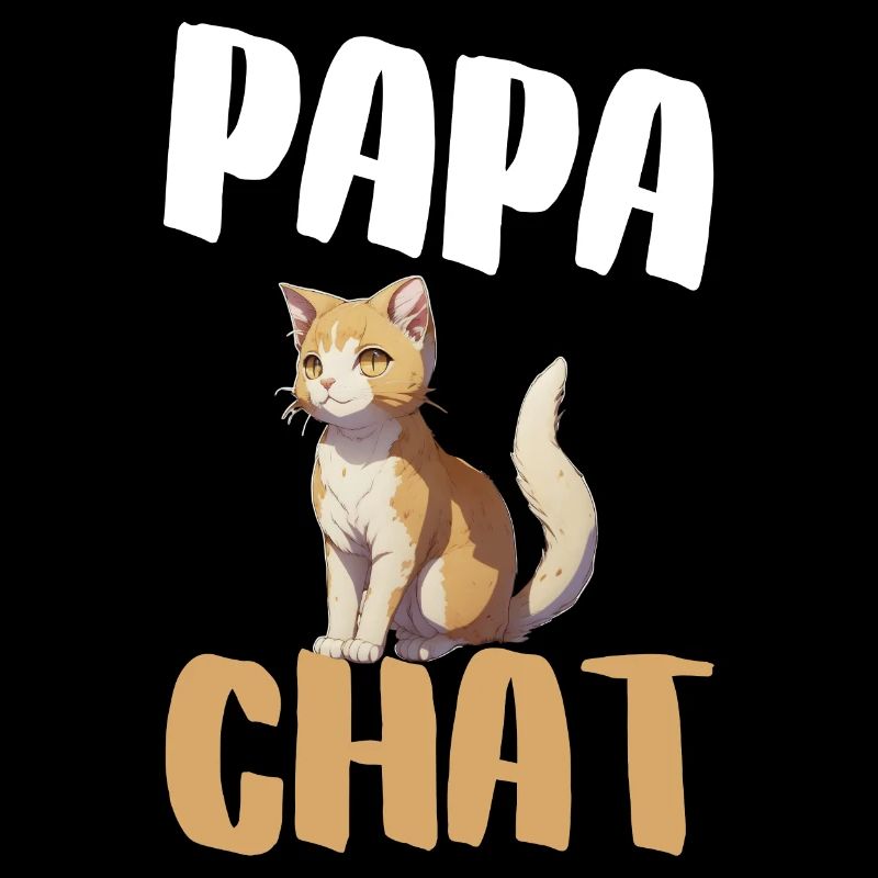 Papa Chat: Chat orange et Typo Large