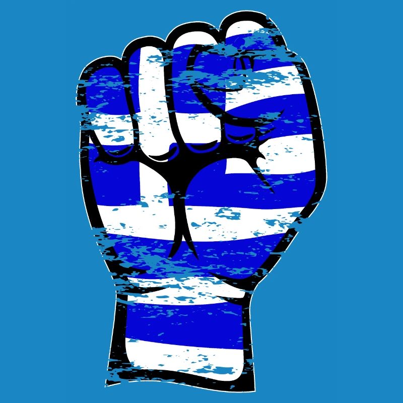 Grèce Drapeau Poing Main Utilisé Symbole