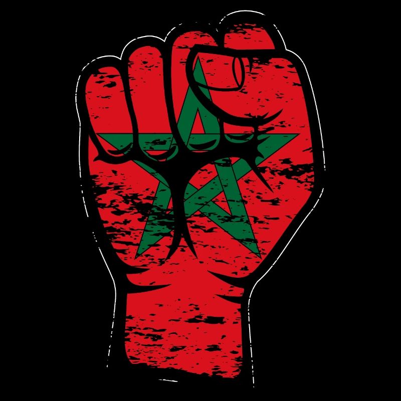 Drapeau du Maroc Poing Main Utilisé Symbole