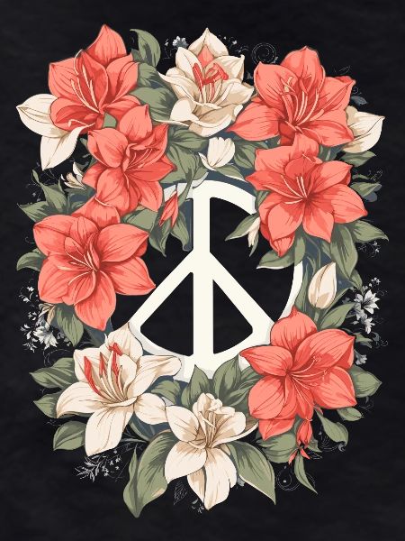 Peace sign with flowers
