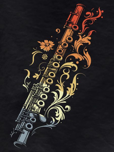 Flute Graphic Retro Style