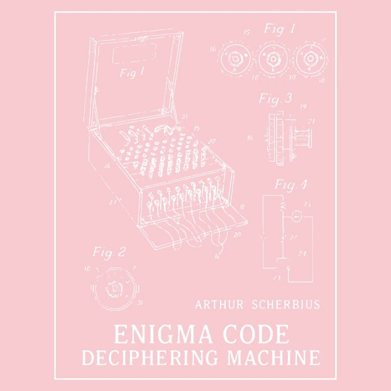 Enigma Code Deciphering Machine Illustration