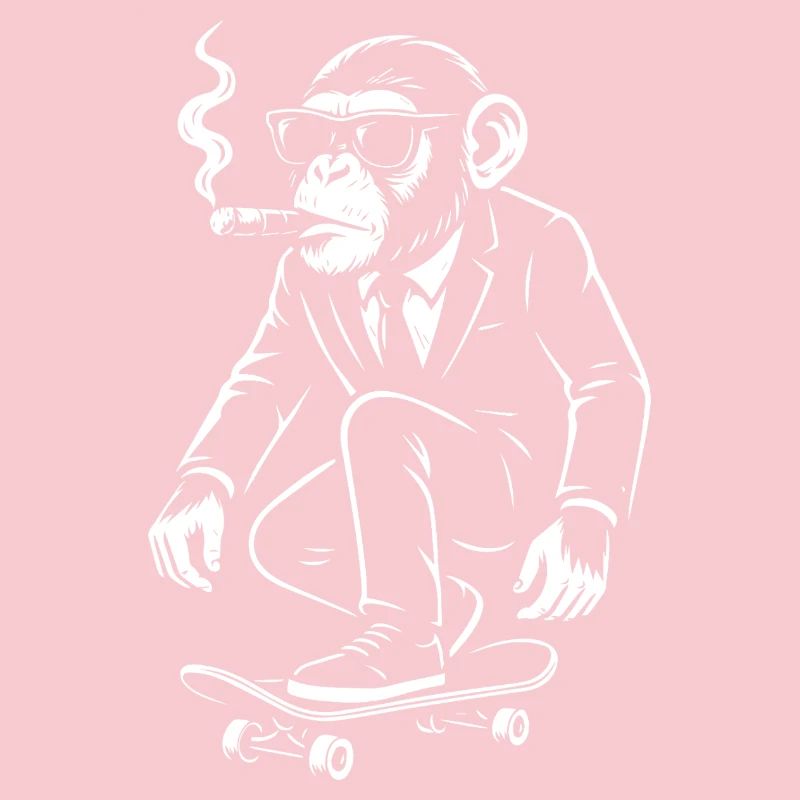 Dapper Monkey on Skateboard